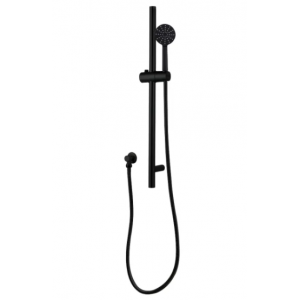 Nor-SR47-1.02 Round Matte Black Sliding Rail Shower Set